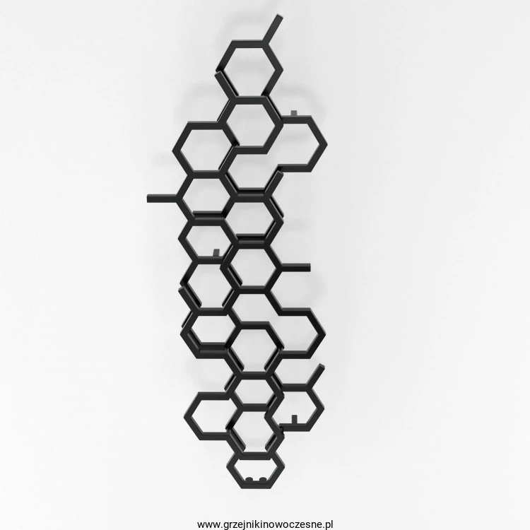 Grzejnik pionowy nowoczesny  Terma HEX 1700x573 ( moc 500  W )  - CZARNY