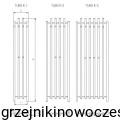 Grzejnik RADECO TUBO 2K 1620x455  ( moc 545 W ) - rozstaw przyłączy dolnych 425 mm 