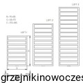 Grzejnik łazienkowy Radeco LOFT 1160x550   ( moc 415 W ) - rozstaw przyłączy 50 mm 