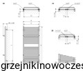 Grzejnik łazienkowy Terma LIMA 820x400  ( moc 325  Wat ) - rozstaw przyłączy 370 mm - biały + kolory   