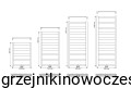 Grzejnik łazienkowy Komex  SARA ZDC 670x540   ( moc 272 Wat ) - rozstaw przyłączy środkowych 50 mm - biały + kolory     