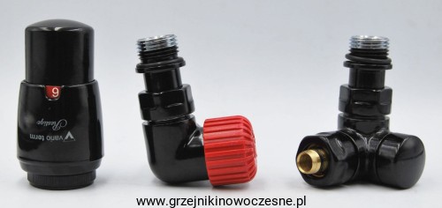 VARIO TERM - komplet termostatyczny osiowy Vision -  czarny mat