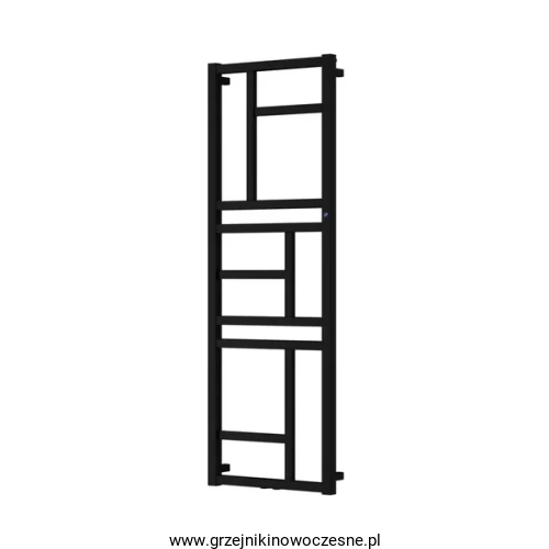 Grzejnik Instal Projekt MONDRIAN 1440x500 ( moc 496 Wat ) - rozstaw przyłączy środkowych 50 mm - CZARNY MAT