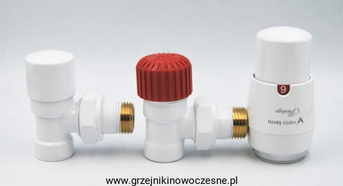 VARIO TERM - komplet termostatyczny  kątowy ELEGANT -  biały