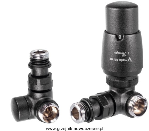 VARIO TERM - komplet termostatyczny osiowy Vision -  czarny struktura 