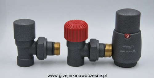 VARIO TERM - komplet termostatyczny  kątowy ELEGANT -  grafit