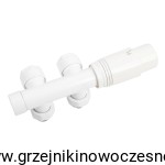 Zestaw termostatyczny  DUO-PLEX kątowy -   biały 