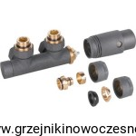 Zestaw termostatyczny  DUO-PLEX kątowy -   Antracyt 