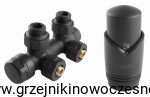 FERRO - komplet termostatyczny  kątowy zespolony -  antracyt
