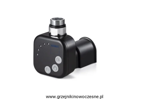 Grzałka elektryczna KOMEX QUATRO  z maskownicą kabla 600  W  - CZARNY MAT