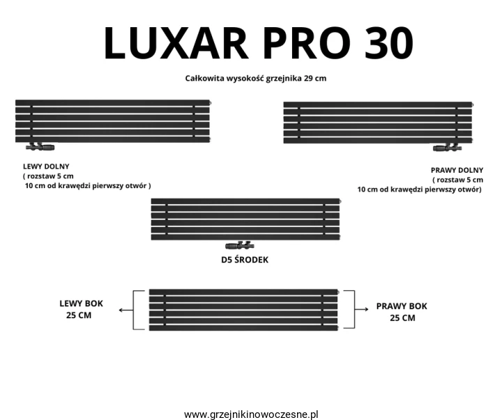Grzejnik LUXAR-PODŁĄCZENIA GRZEJNIKA.png
