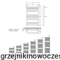 Grzejnik suszarka  Radeco ROSA  1250x650 ( moc 770 W ) - rozstaw przyłączy dolnych 600 mm + kolory  