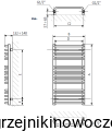 Grzejnik do łazienki Onnline PBD  1290x530  ( moc 668 W ) - rozstaw przyłączy dolnych 490 mm - biały      