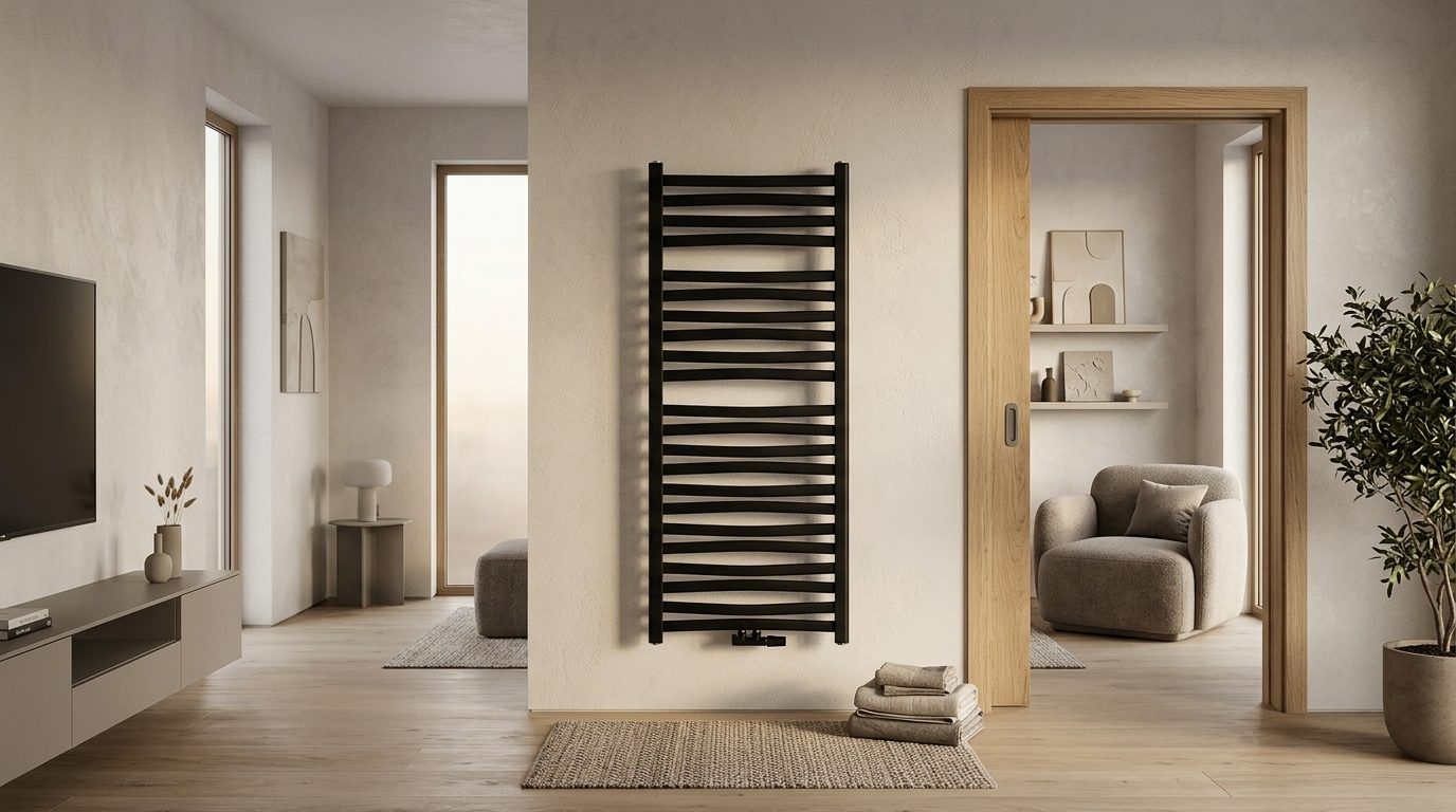 Grzejnik łazienkowy Regnis ŁEZKA 3D 500x440 ( moc 289 W ) - rozstaw przyłączy dolnych 400 mm + kolory