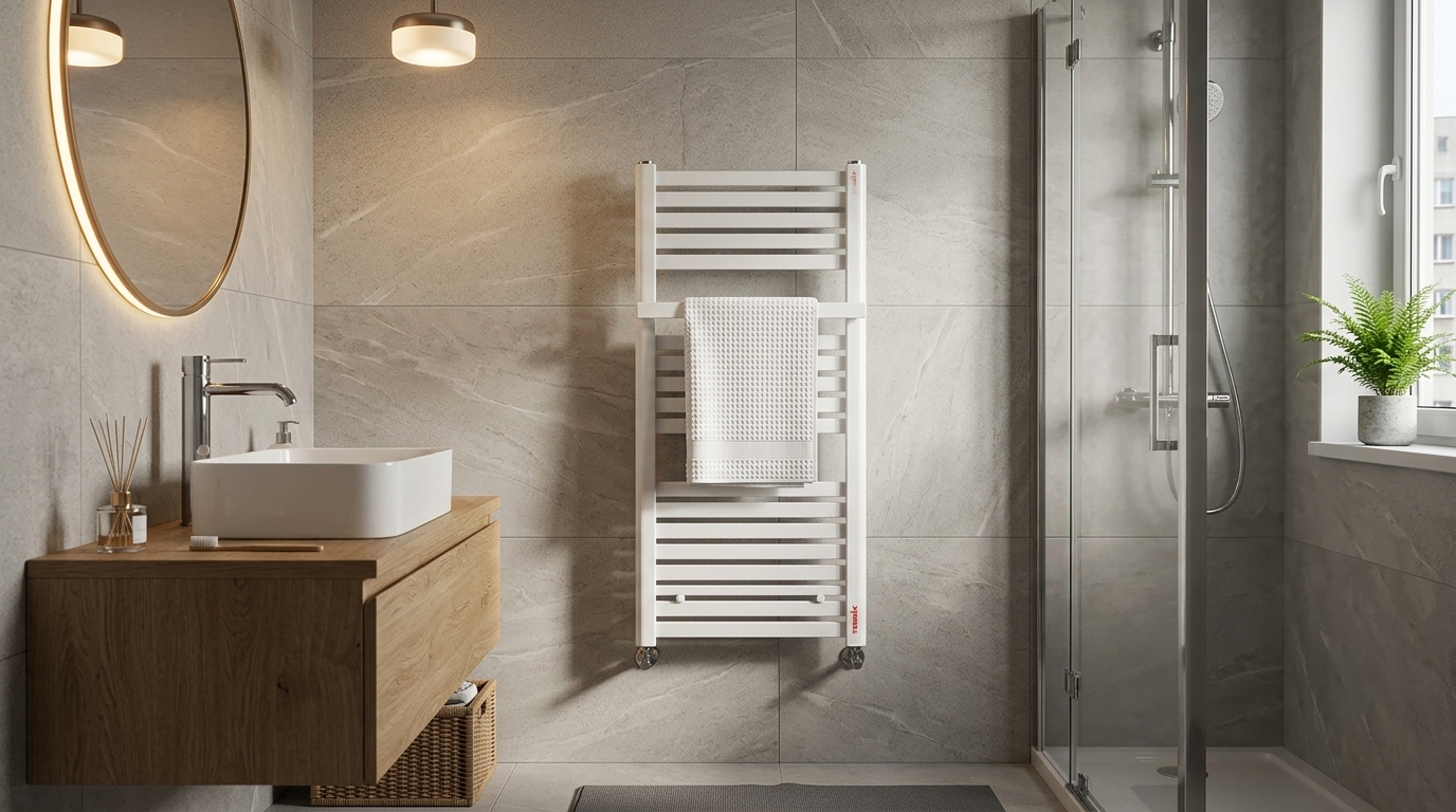 Grzejnik łazienkowy TERMIX MARS FRESH PRESTIGE 940x550 ( moc 506 Wat ) - rozstaw przyłączy bocznych 500 mm